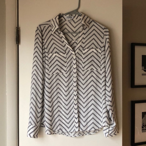 Express Chevron Portofino Shirt - Picture 1 of 3